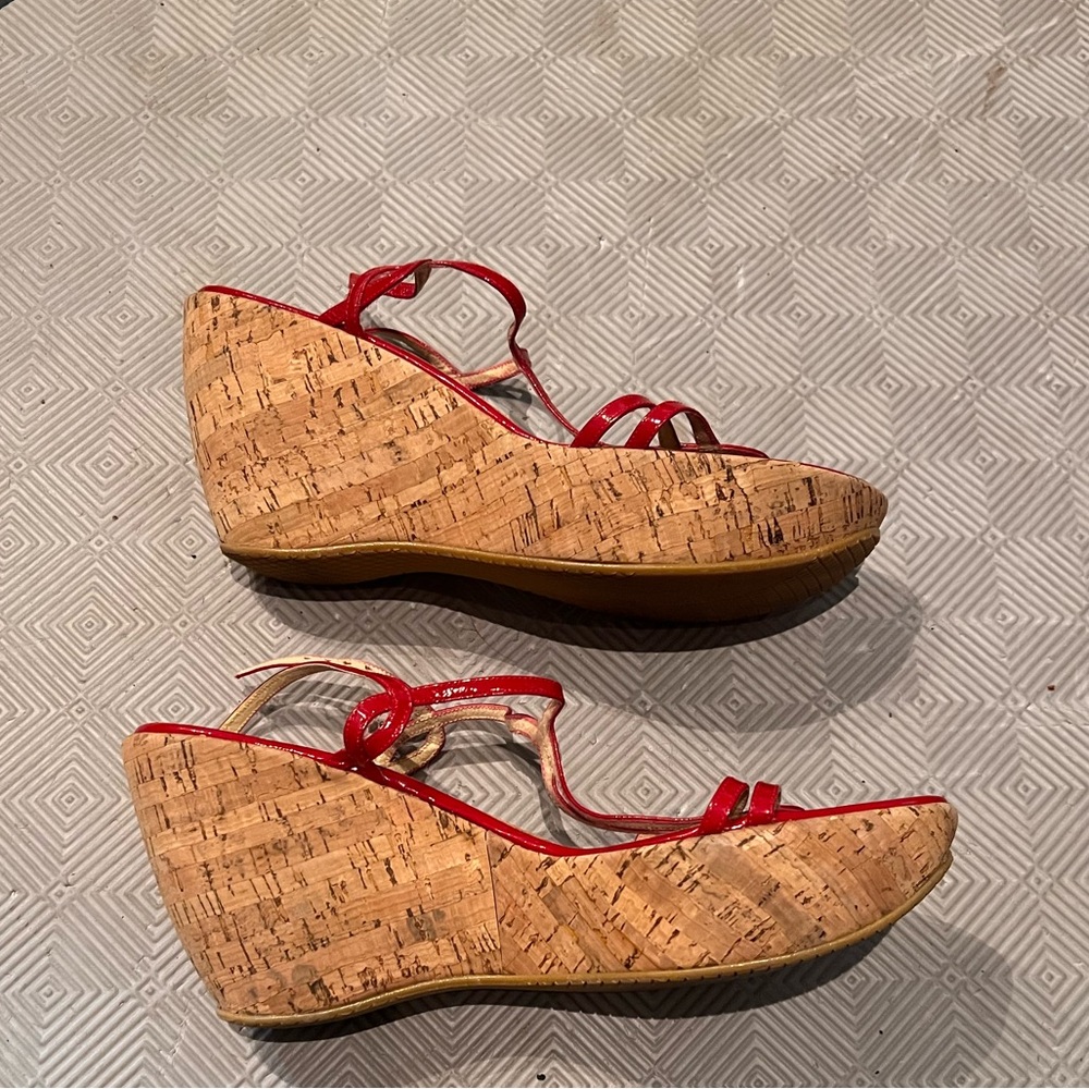 Stuart Weitzman Red Strappy Sandals size 9 - Picture 3 of 9